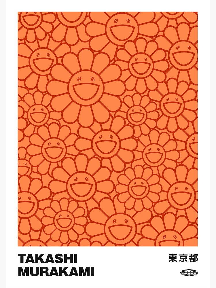 over print pop art canvas orange 古塔つみ Takashi Murakami Flower Print Exhibition Poster Japanese Pop