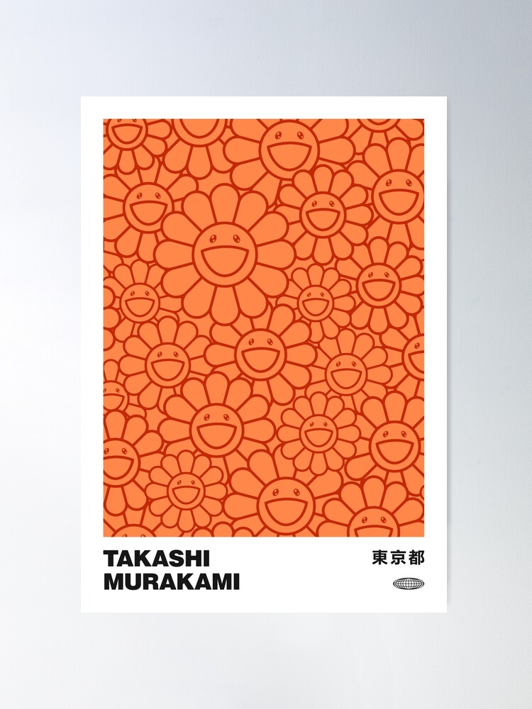 over print pop art canvas orange 古塔つみ Takashi Murakami Flower Print Exhibition Poster Japanese Pop