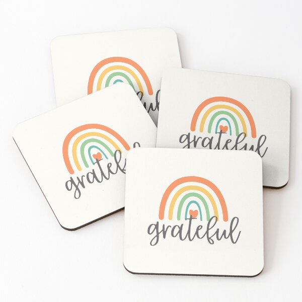 Item preview, Grateful - Rainbow with heart - Positive Words designed and sold by patternjp.