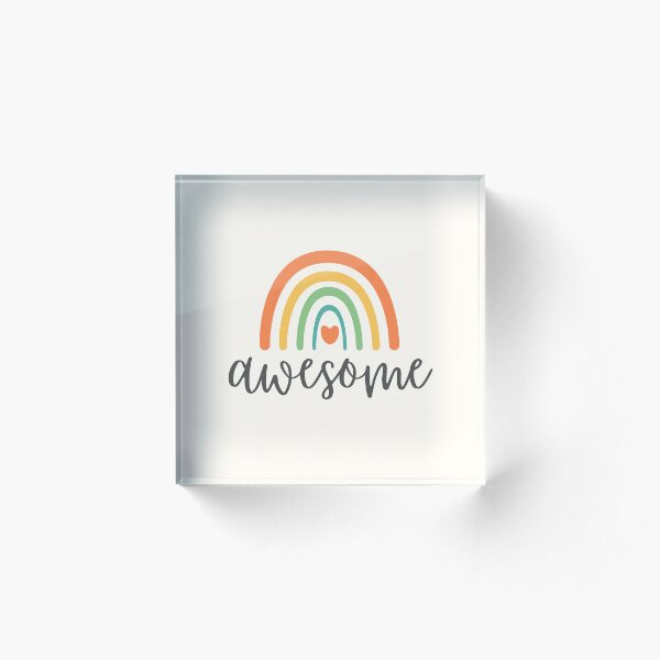 Item preview, Awesome - Rainbow with heart - Positive Words designed and sold by patternjp.