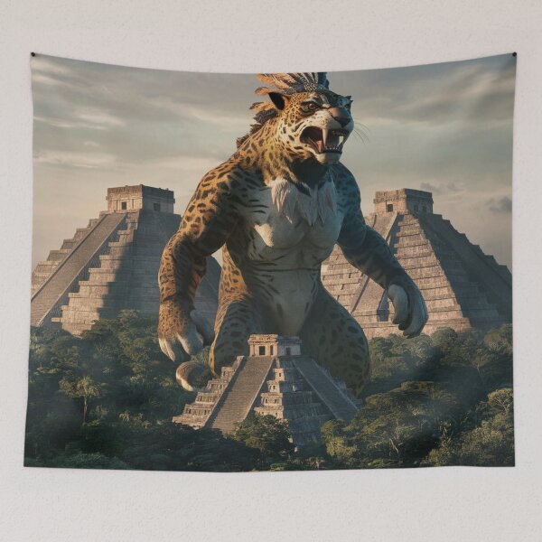 Item preview, The Kaiju Jaguar, towering over a dense Mexican jungle designed and sold by Titan33.