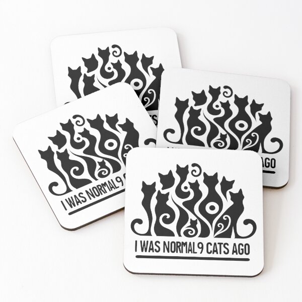 Item preview, I Was Normal 9 Cats Ago black letters designed and sold by SparkleShack.
