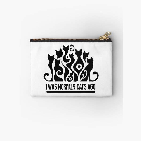 Item preview, I Was Normal 9 Cats Ago black letters designed and sold by SparkleShack.