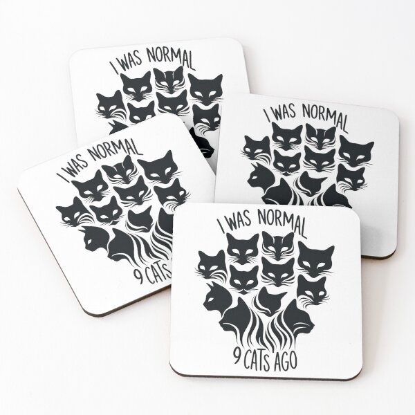 Item preview, I Was Normal 9 Cats Ago cat faces designed and sold by SparkleShack.