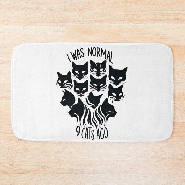 Item preview, I Was Normal 9 Cats Ago cat faces designed and sold by SparkleShack.