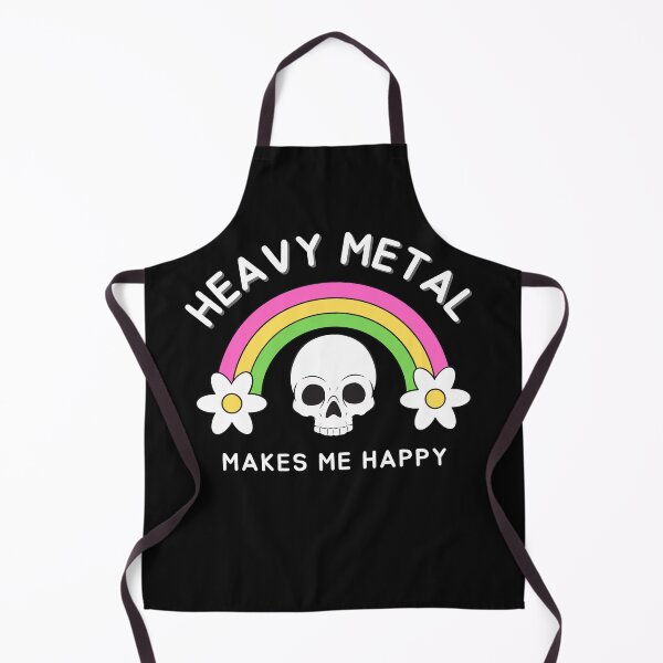Item preview, Heavy Metal Music Makes me Happy Skull Pink Rainbow designed and sold by SZPdezigns.