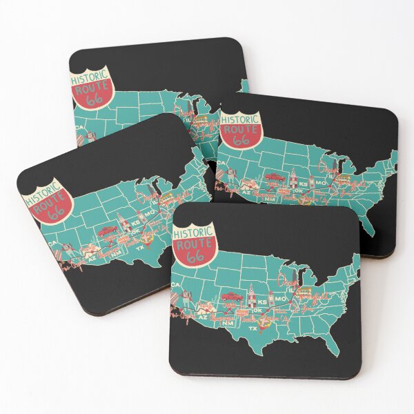 Item preview, Historic Route 66 Map designed and sold by AdamLew2.