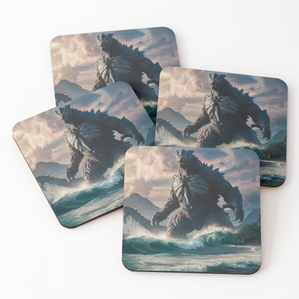 Item preview, Colossal Kaiju titan looms over the ocean, creating waves designed and sold by Titan33.
