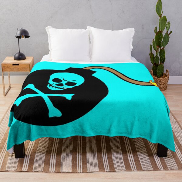 Item preview, Skull Bomb Jolly Roger (Cyan) designed and sold by MurpheusTech.