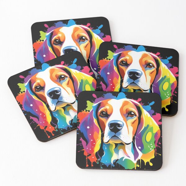 Item preview, Vibrant Rainbow Beagle Portrait Design For Dog Lovers designed and sold by kakarikihill.