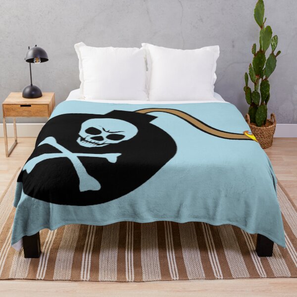 Item preview, Skull Bomb Jolly Roger (Light Blue) designed and sold by MurpheusTech.