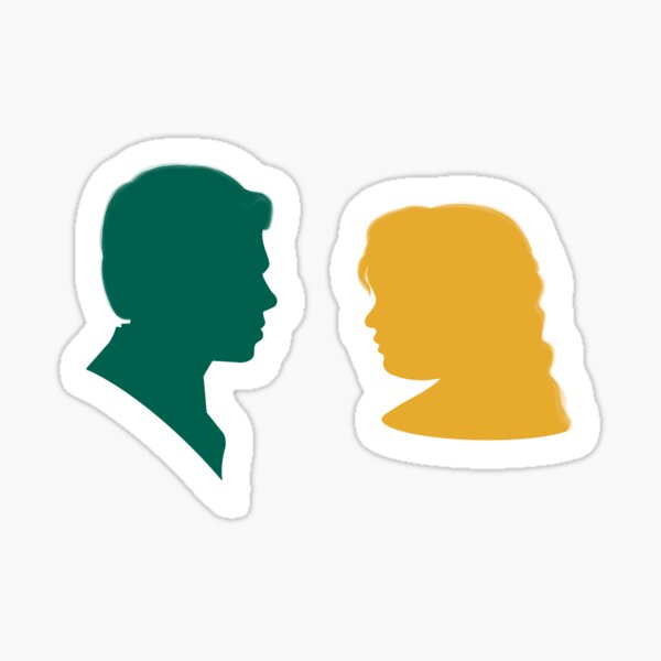 Aperçu de l'œuvre SAISON 3! Silhouettes de Colin et Pénélope Sticker créée et vendue par arosesims.