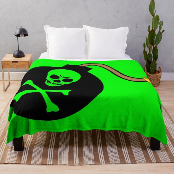 Item preview, Skull Bomb Jolly Roger (Lime) designed and sold by MurpheusTech.