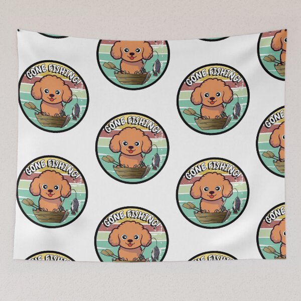 Item preview, Funny brown dog has gone fishing designed and sold by Pet Station.