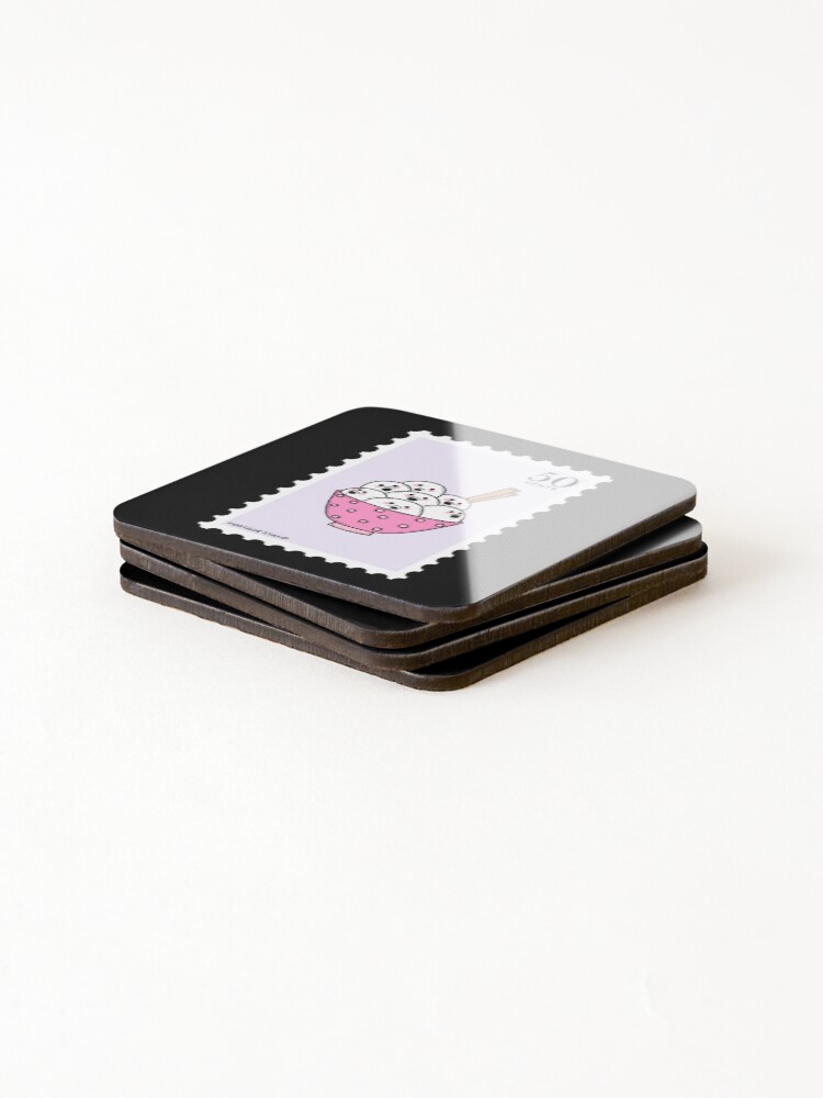 Thumbnail 4 of 5, Coasters (Set of 4), Seal and Rice Stamp designed and sold by RabbitK.