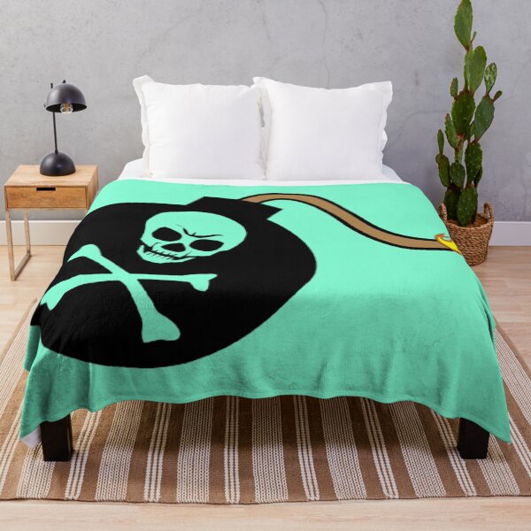 Item preview, Skull Bomb Jolly Roger (Aquamarine) designed and sold by MurpheusTech.