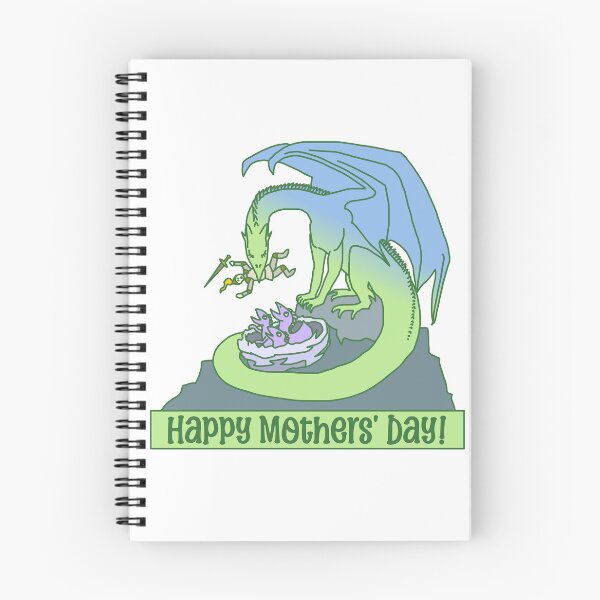 Artikelvorschau, Muttertagsdrache füttert Babys entworfen und verkauft von BrushAndPen.