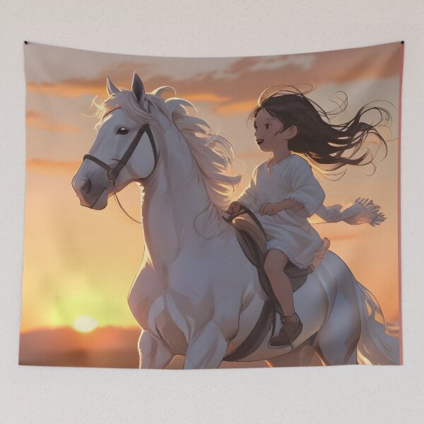 Item preview, Little girl on horse Camargue designed and sold by Astralia.