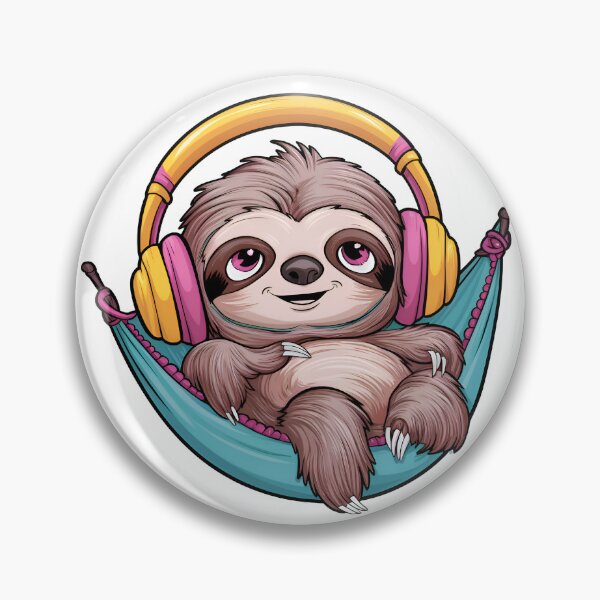 Item preview, Kawaii Cute Sloth Listening To Music designed and sold by tharonz.