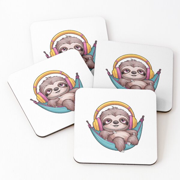 Item preview, Kawaii Cute Sloth Listening To Music designed and sold by tharonz.