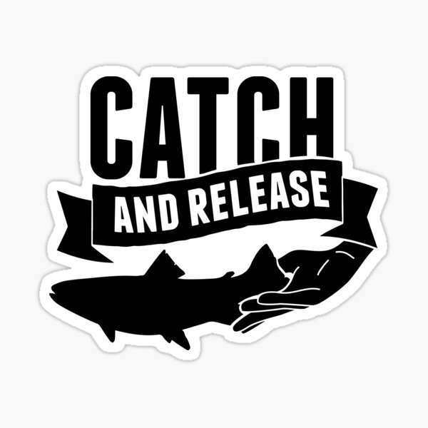 Horizontal Vinyl Stickers Notice Catch and Release Only Barbless Hooks  Required