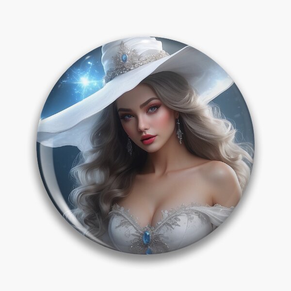Item preview, A fantastic beautiful witch, in white prom witch dress paintings with a mysterious touch, designed and sold by WhiteDoveArt.