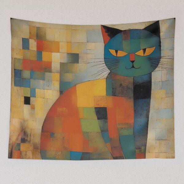 Item preview, Abstract Cat Painting Paul Klee Artistic Influence designed and sold by Tamas Das.