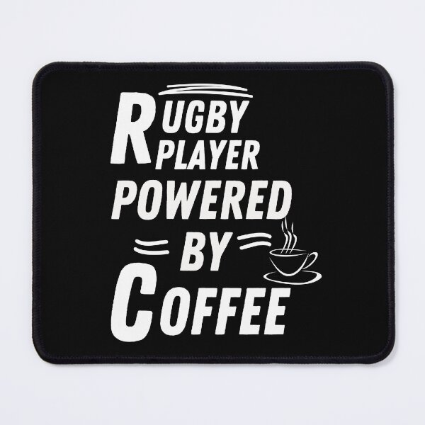 Item preview, Rugby player powered by coffee designed and sold by annoying-shirts.