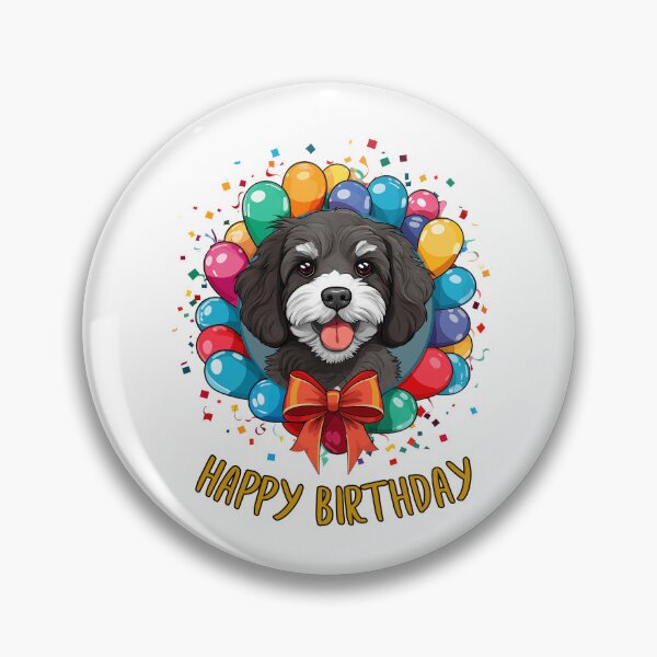 Item preview, Birthday Cavapoo Dog - Black and White - Happy Birthday! designed and sold by wotsthis.