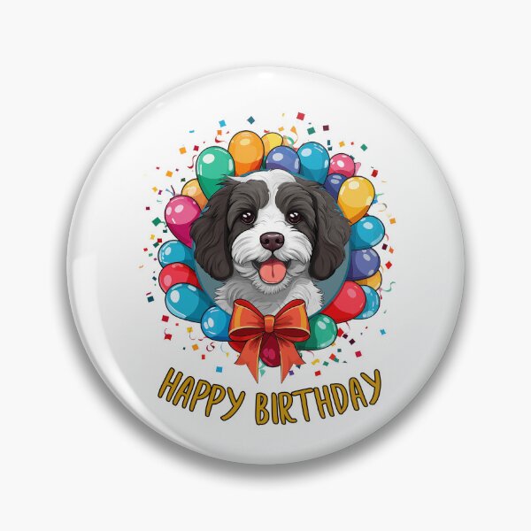 Item preview, Birthday Cavapoo Dog - Black and White - Happy Birthday! designed and sold by wotsthis.