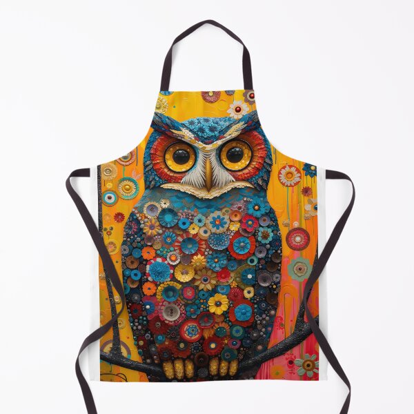 Item preview, Colorful Owl Artwork with Abstract Flowers designed and sold by Artessie.