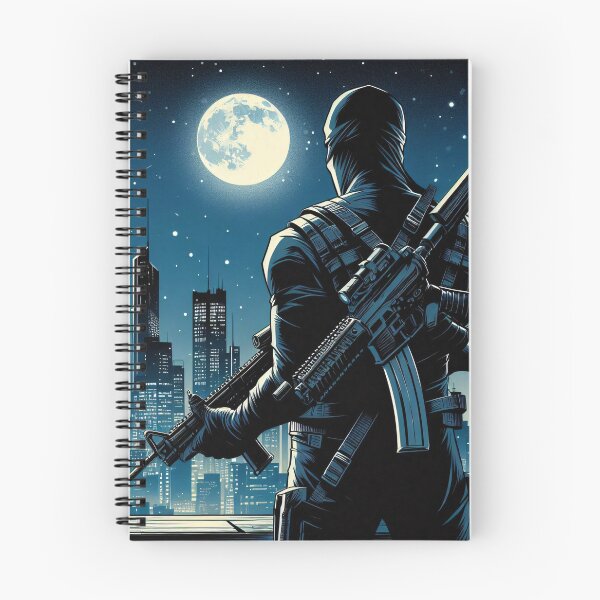 Item preview, Modern comic art, ninja on the roof with gun designed and sold by Salimgor Hangaround Music.