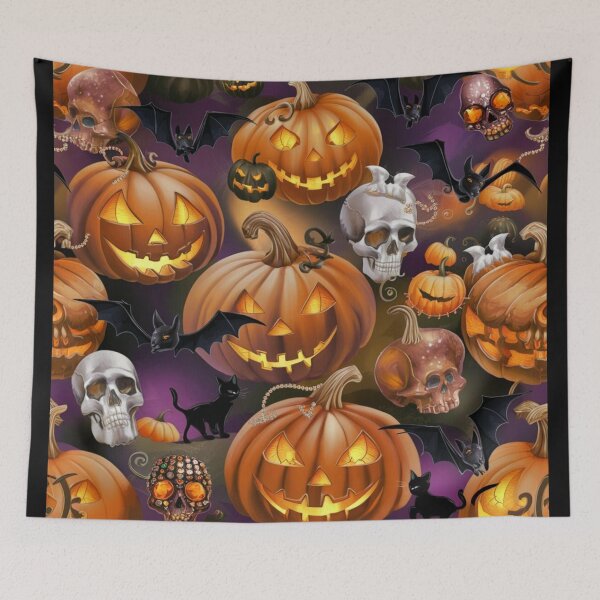 Item preview, Halloween pumpkins decorations pattern  designed and sold by Sha1726.