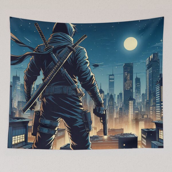 Item preview, Modern Comic Art, Ninja on the Roof 4 designed and sold by Salimgor Hangaround Music.