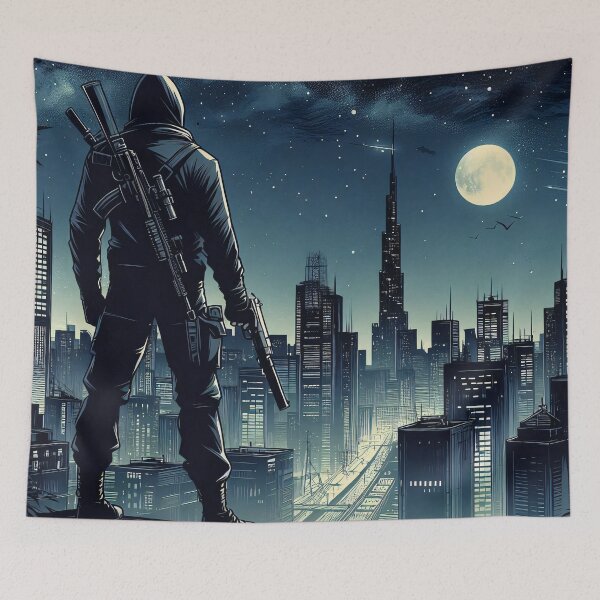 Item preview, Modern Comic Art, Ninja on the Roof 6 designed and sold by Salimgor Hangaround Music.