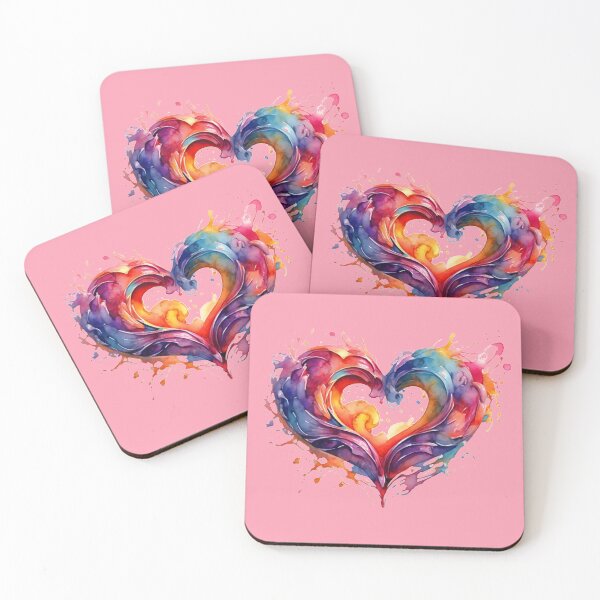 Item preview, A colorful heart - pink background designed and sold by Rose Design & Photos.