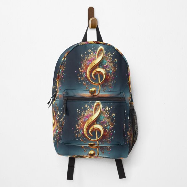 Item preview, Pretty In Pink & Turquoise A Gold Treble Clef  AI Generated designed and sold by BrightrDayMusicArt.