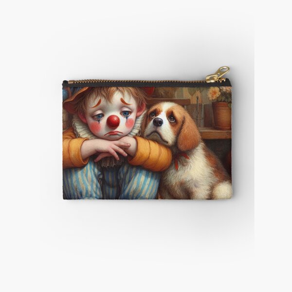 Item preview, Sad Boy Clown with a Dog  - Whimsical Clowns designed and sold by MarinaFila.