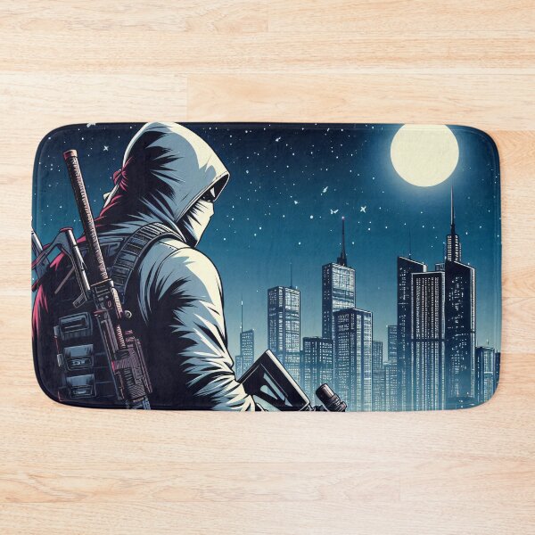 Item preview, Modern comic art, modern ninja with submachine gun designed and sold by Salimgor Hangaround Music.
