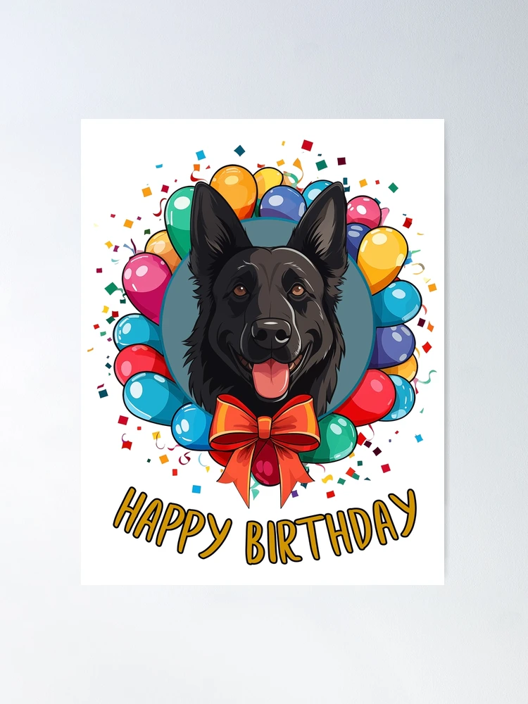 Carte D'anniversaire De Berger Allemand, Anniversaire De Patte Parfaite