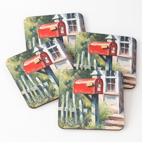 Item preview, Vintage Charm: Colorful Watercolor Mailbox designed and sold by REALDesign-Shop.