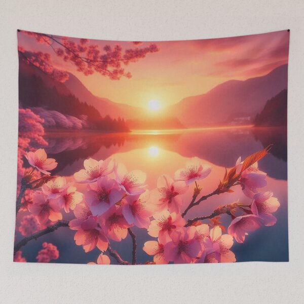 Item preview, Summer Japanese Sunset Landscape  designed and sold by DeeCeeFashion.