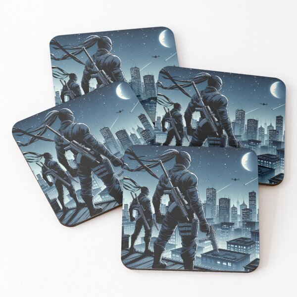 Item preview, Modern Comic Art, Two modern ninjas on the roof designed and sold by Salimgor Hangaround Music.