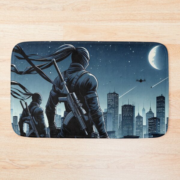 Item preview, Modern Comic Art, Two modern ninjas on the roof designed and sold by Salimgor Hangaround Music.