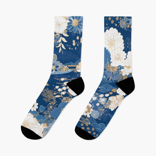 Artikelvorschau, Blaues japanisches Kimono-Motiv | Nahtlos entworfen und verkauft von Unrooted.