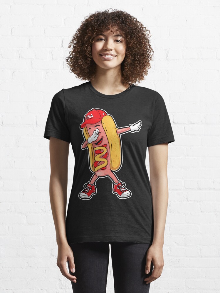 Hot dog Dabbing T shirt Funny Meme Hotdog Merica USA T-shirt