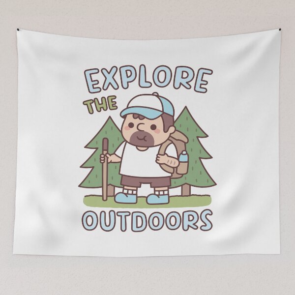 Item preview, Cute Hiking Explore The Outdoors Cartoon designed and sold by rustydoodle.
