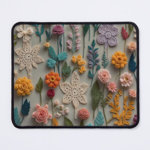 Item preview, Whimsical Colorful 3D Crochet Flowers Art Design designed and sold by jukara4488.