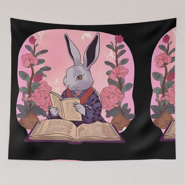Item preview, Grey Rabbit Bunny Loves Reading Book Nerd Mom designed and sold by wigobun.