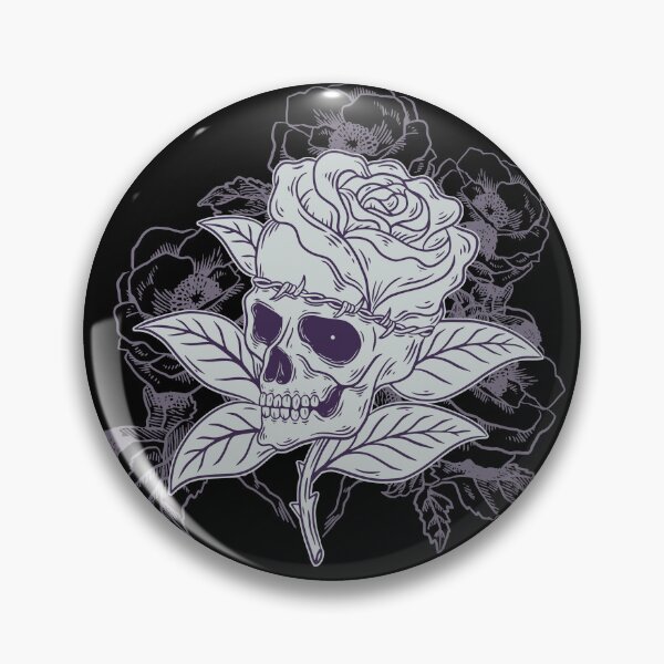Item preview, Monochrome skull flower designed and sold by MonochromeEcho.